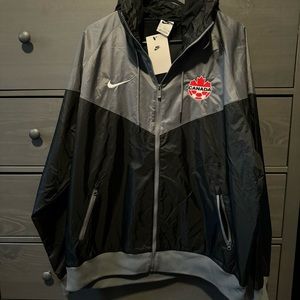 Nike Canada Mens Windrunner Soccer Jacket Embroidered Black Size XL